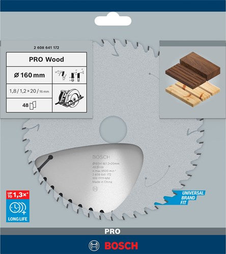 Bosch accessoires cirkzb opt 160x20 16x1,8 48t wz