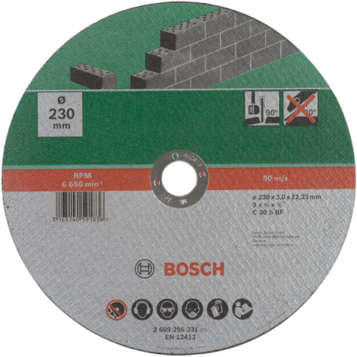 Bosch Zubehör Trennscheibe Stein, 230 x3 gerade - 2609256331