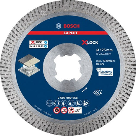 Bosch Zubehör Expert Hardceramic X-Lock Diamant-Trennscheibe 125 x 22,23 x 1,6 x 10 mm – 1 Stück – 2608900658