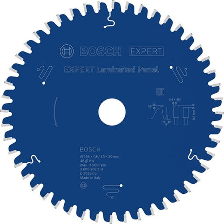 Bosch accessoires expert laminated panel-cirkelzaagblad | 165 x 1,8 1,3 x 20 mm | t48 - 2608902214