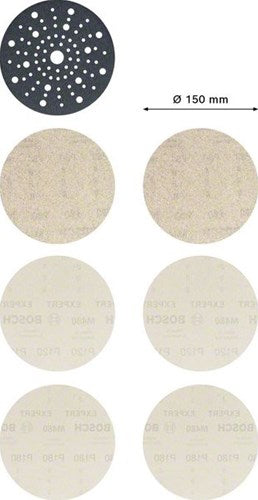 Bosch Zubehör Expert M480 Schleifnetz-Set 150 mm 7-teilig – 1 Stück – 2608901203