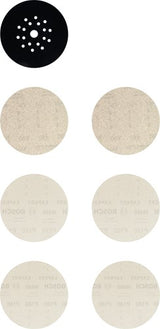 Bosch accessoires expert m480 schuurnetset 225 mm, k 80 120 180 padbeschermer, 7-delig - 2608901667