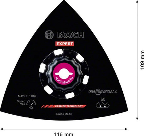 Bosch Accessories Expert Schleifplatte MAVZ 116 RT6 Multitoolzaagblad 116 mm – 1 Stück(e) – 2608900054