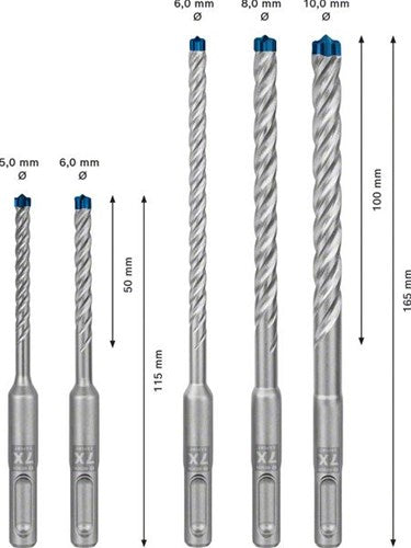 Bosch accessoires bosch expert sds plus-7x hamerboorset 5 6 6 8 10 mm 5-delig