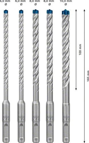 Bosch Zubehör Expert SDS Plus-7x Bohrhammer 6 6 8 8 10 mm 5-teilig – 2608900198