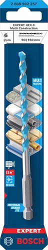 Bosch accessoires expert universeelboor | hex-9 | multiconstruction | 6x90x150 - 2608902257