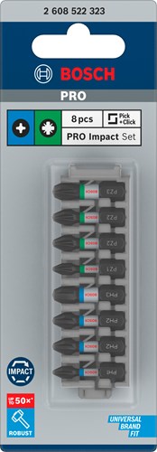 Imp bosch accessories act 8-piece bit set - ph1 ph2 ph3 pz2 pz3 - act control - 2608522323