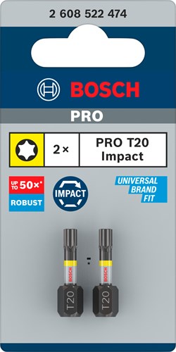 Bosch Zubehör Impact Control T20 25mm | 2 Stück - 2608522474