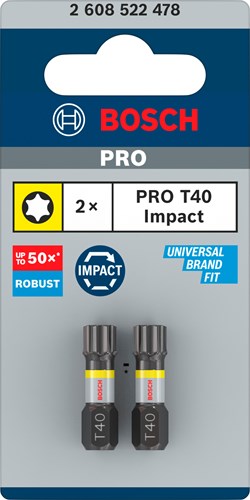 Bosch Zubehör Impact Control T40 25mm | 2 Stück - 2608522478