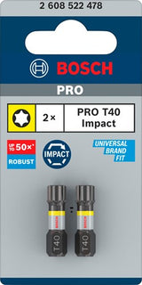 Bosch accessoires impact control t40 25mm | 2 stuks - 2608522478