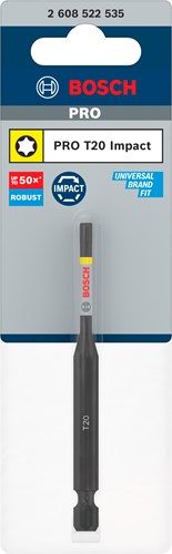 Bosch accessoires pro torx slagschroefbit | t20 | 90 mm - 2608522535