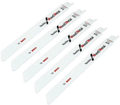 Bosch Zubehör Säbelsägeblatt S1122HF flexibel für Holz und Metall 5 Stück – 2608656021