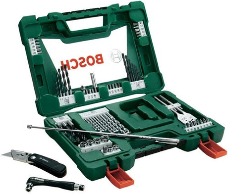 Bosch Zubehör V-Line Bohrer und Bits mit Klappmesser, Magnetstab und Winkelschraubendreher 68-teilig – 2607017191