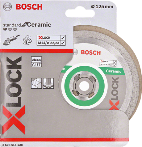 Bosch Zubehör X-Lock Diamantscheibe Standard für Keramik 125 x 22,23 x 1,6 x 7 mm – 1 Stück – 2608615138