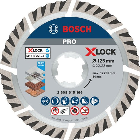 Bosch Zubehör X-Lock Diamantscheibe Standard für Universal 125 x 22,23 x 2,0 x 10 mm – 1 Stück – 2608615166
