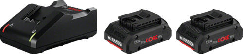 Bosch Blue 18V Starterset Advanced mit 2 Akkus Procore18V 4,0Ah + Ladegerät Gal 18V-40 – 1600A01BA3