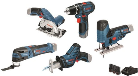 Bosch Blue 5 Toolkit GSR 12V-15 + GST 12V-70 + GoP 12V-28 + GKS 12V-26 + GSA 12V-14 – 0615a0017c