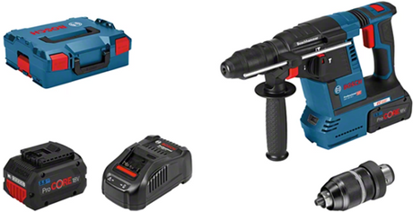 Bosch blau Bosch GBH 18V-26 F Akku-Bohrhammer C G in L-Boxx mit 2x 5,5Ah Akkus – 061191000F