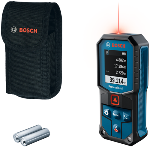 Bosch Blue GLM 40-31 Laser-Entfernungsmesser | 2 Batterien 1,5 V LR6 (AA) + Aufbewahrungskoffer – 0601075000