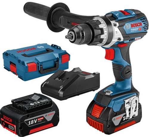 Bosch Blue GSB 18V-110 C Professional | Akku-Schlagbohrschrauber | 2x 18V 5,0Ah Li-Ion in L-Boxx - 06019g030d