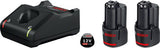 Bosch Blue Starter Set Advanced – 2 x GBA 12 V 3,0 Ah + Gal 12 V-40 Professional – 1600A019RD