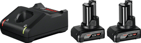 Bosch Blue Starter Set Premium – 2 x GBA 12 V 6,0 Ah + Gal 12 V-40 Professional – 1600A01B20