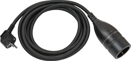 NGK Brennerstuhl hochwertiges Netzteil mit Drehschalter und Textilmantel 3m H05VV-F 3G1,5 schwarz - 1161830010