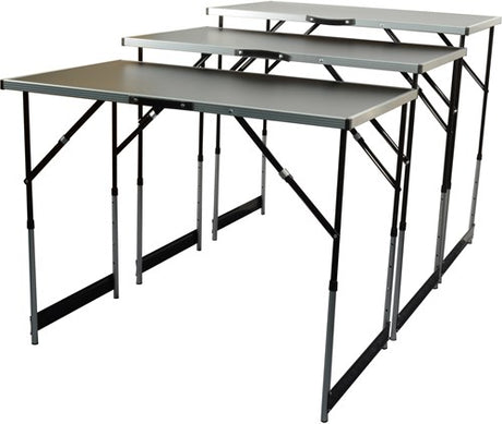 Brüder Mannesmann Bruder Mannesmann 3-teilige Falttische Set Multifunktionales Aluminium