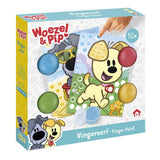 Woezel pip vingerverf 14-delig 4 potjes verf 10 kleurplaten