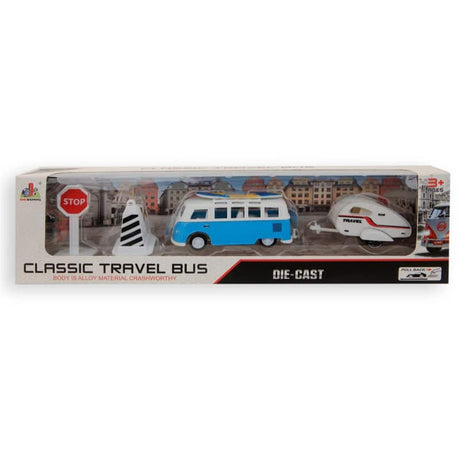 Jonotoys Reisebus mit Wohnwagen-Spielset