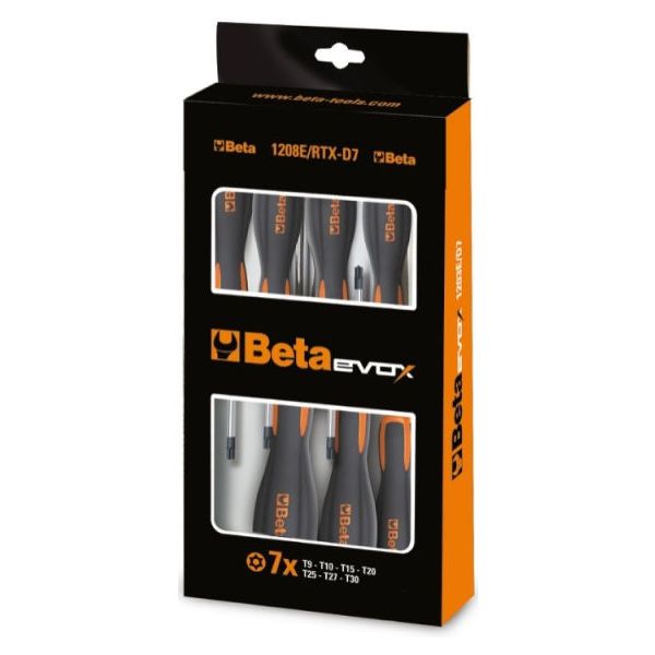 Beta 7-teiliger Schraubendrehersatz für Schrauben mit manipulationssicherem Torx®-Profil<br>
