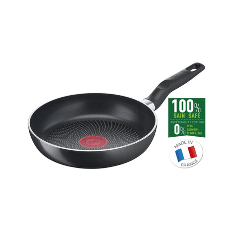 Tefal Start'Easy Bratpfanne 24 cm, rund, Multifunktionspfanne, Schwarz, Titan, Aluminium, Thermo-Spot