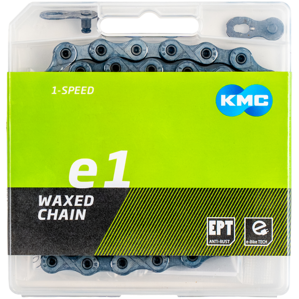 Kmc ketting e1 ept 110l single speed waxed zilver