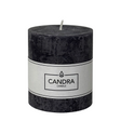 Candra rustieke stompkaars zwart 80 68mm