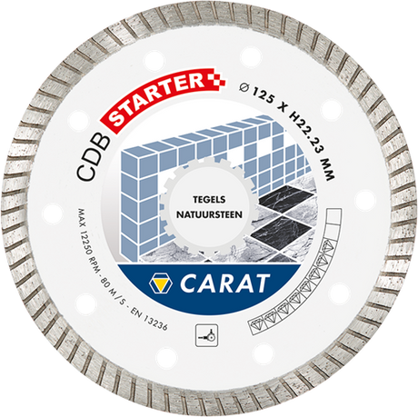 Carat cdbs125300 Diamantsägeblatt für Trockenschnitt – 125 x 22,23 x 10 mm – Natursteinfliesen – cdbs125300