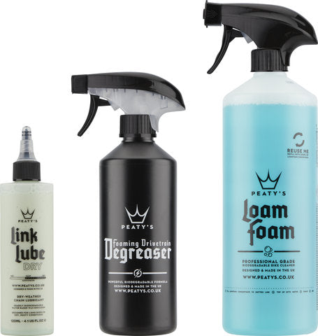 Peaty's Wash Degrease Dry Lube – Reinigungsset für Fahrräder