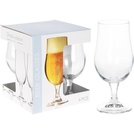 Ausgezeichnetes Haushaltswaren-Bierglas auf Fuß, 37 cl, 4er-Set