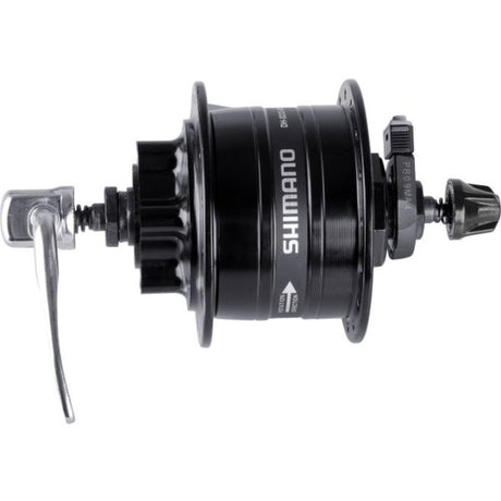 Shimano Nabendynamo 32 Loch HD-3D32 3 Watt – für 6-Loch Bremsscheibe – Schnellspanner – Schwarz