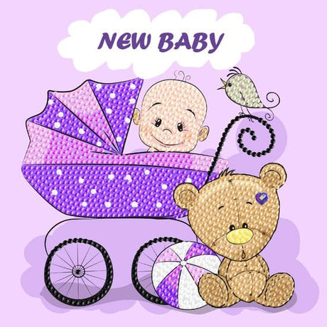 Brand Unit Diamond Painting – Karte „Neues Baby“.