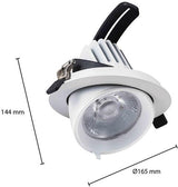 Enzo cct led downlighter wit 30w banaan model 45gr. tri-white - led2380