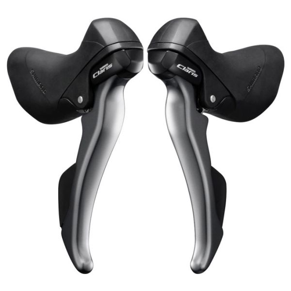 Shimano-Einstellset mit Bremshebeln 2 x 8-Gang Claris ST-R2000 – Grau Schwarz