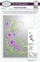 Creative expressions • petal cascade companion colouring stencils set of 2