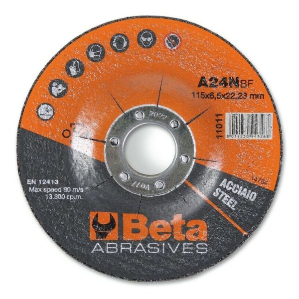 Beta-Schleifscheibenwerkzeuge ø125 mm für Stahl mit Spitze (10 Stück)