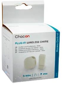 Chacon Funk-Türklingel-Set 300 m Plug-in-Design weiß + Blitz – 8415101