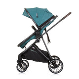 Chipolino Aura faltbarer 3-in-1-Kinderwagen mit Wickeltasche, Blaugrün, Benzinblau, Schwarz
