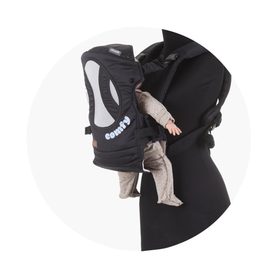 Chipolino bequemer ergonomischer Babytrage mit 4 Babypositionen schwarzblau