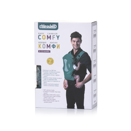 Chipolino bequemer ergonomischer Babytrage mit 4 Babypositionen schwarzblau