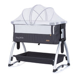 Chipolino Baby Boss Co-Schlafer mit Schwungfunktion Moskitonetz Anthrazitgrau Silber