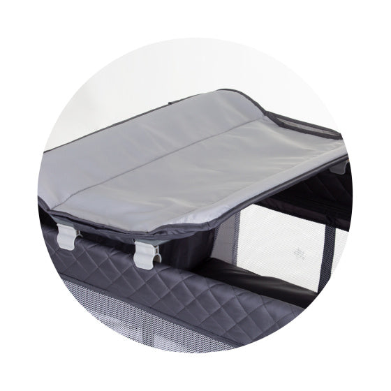 Chipolino faltbares Lagerbett mit wechselnem Pad Asche grau