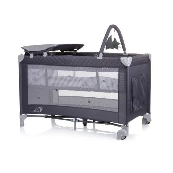 Chipolino faltbares Camping -Cot mit wechselnden Kissen -Granit -Anthraziten